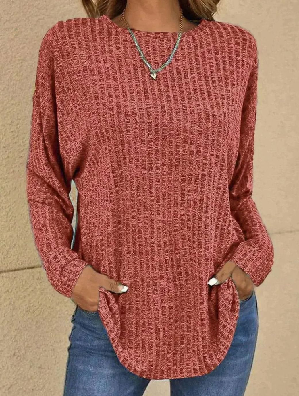 Emilia | Damen Oversized Strickpullover mit Rundhals