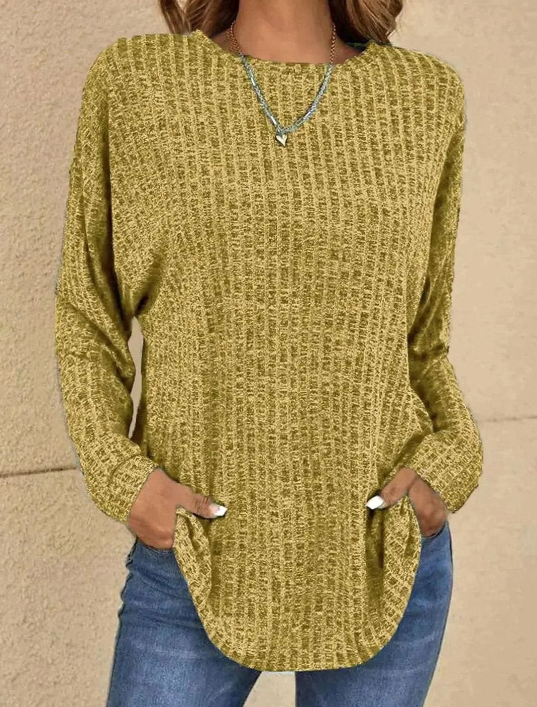 Emilia | Damen Oversized Strickpullover mit Rundhals