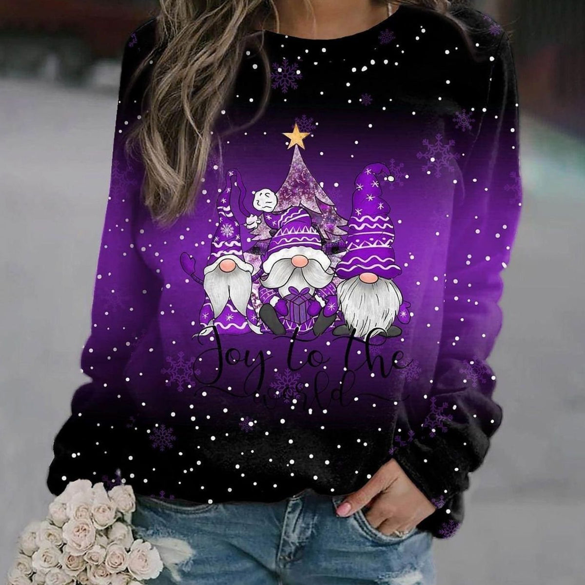 Hannah | Damen Weihnachts-Strickpullover mit Rundhals