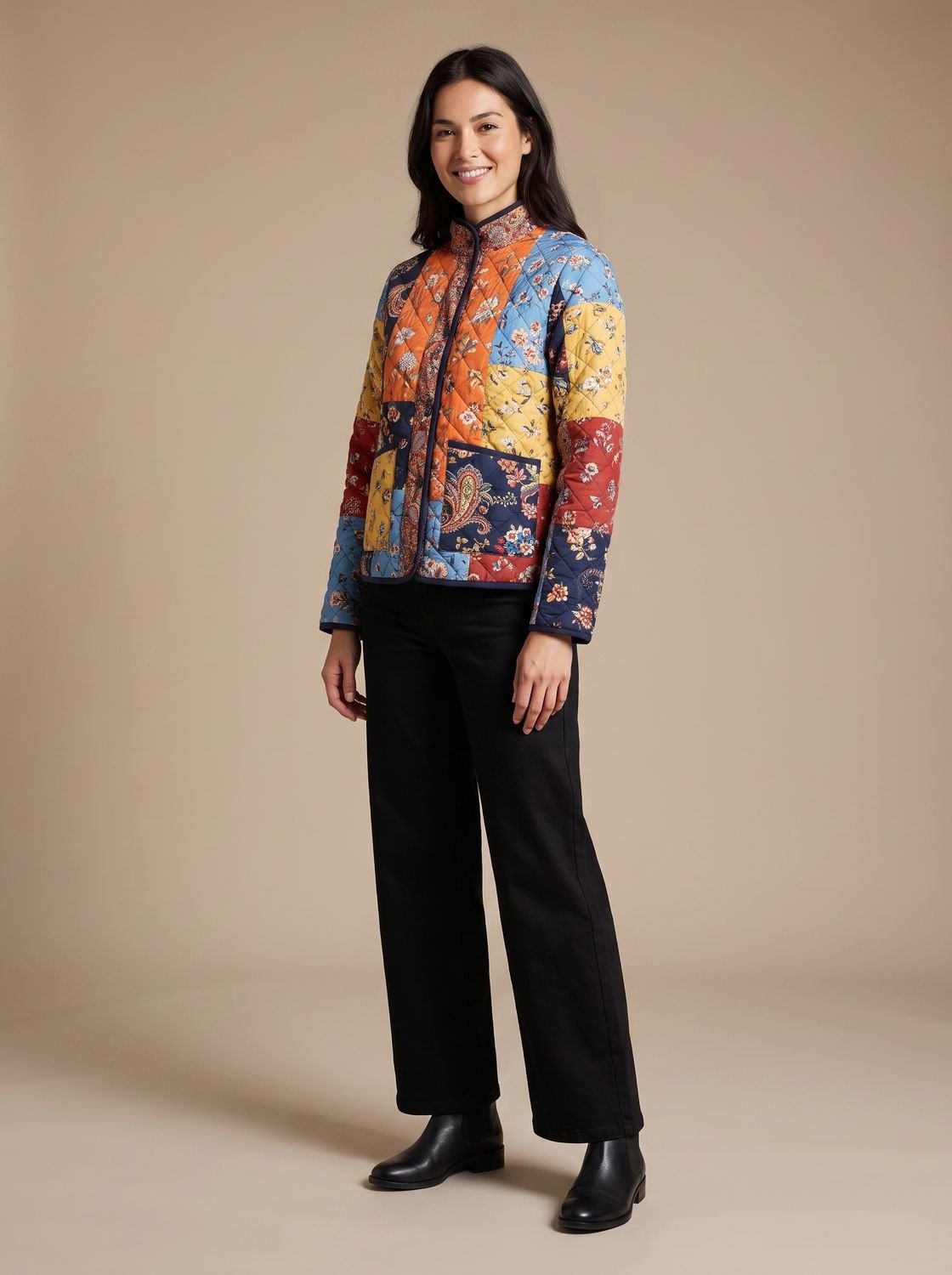 Margareta | Damen Steppjacke in buntem Muster