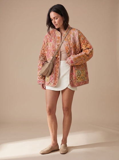 Margareta | Damen Steppjacke in buntem Muster