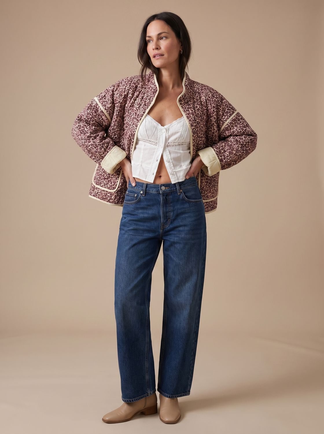 Margareta | Damen Steppjacke in buntem Muster