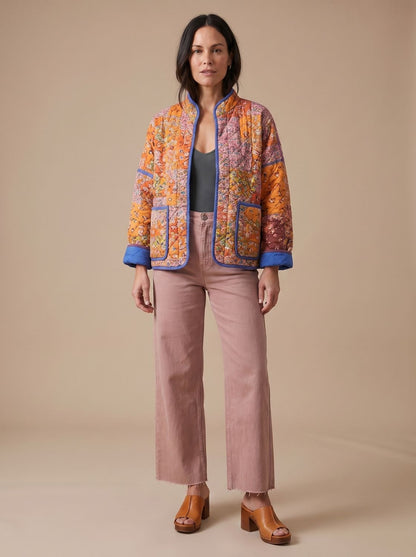 Margareta | Damen Steppjacke in buntem Muster