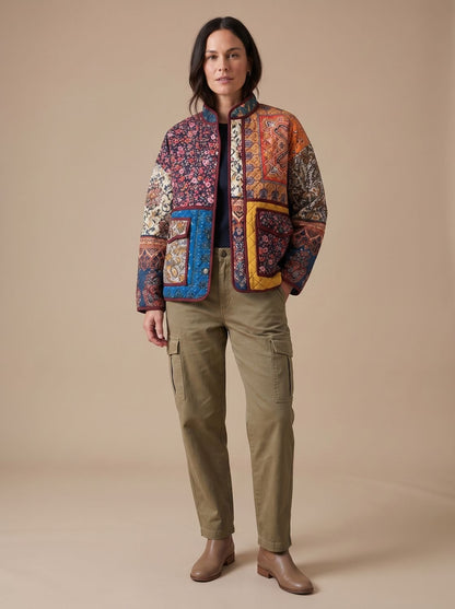 Margareta | Damen Steppjacke in buntem Muster