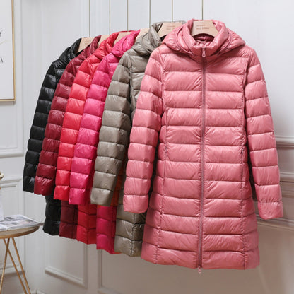 Malia | Damen mittellange Puffer-Jacke mit Kapuze