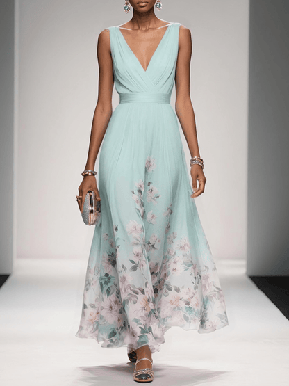 Emira | Women's Maxi Dress with Floral Print and Sleeveless Design