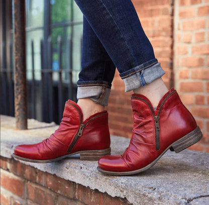 Ladina | Damen bequeme Stiefeletten mit Reißverschluss