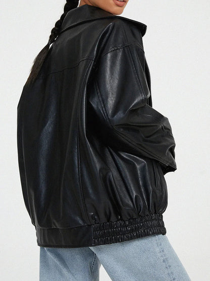 Elsbeth | Bomber oversize in pelle dal design alla moda