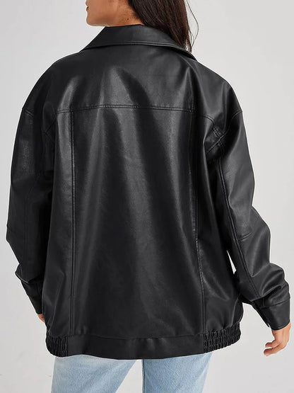 Elsbeth | Bomber oversize in pelle dal design alla moda