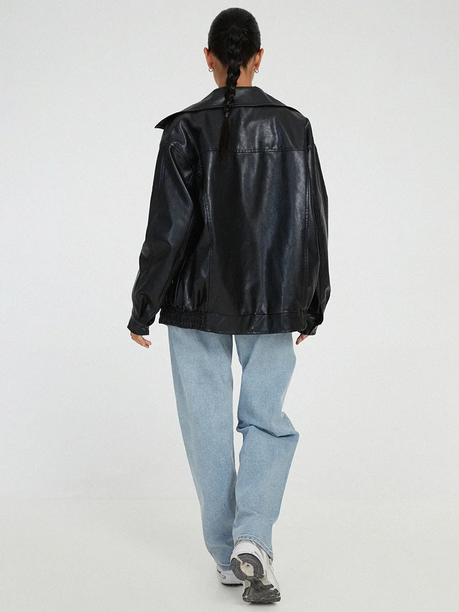 Elsbeth | Bomber oversize in pelle dal design alla moda
