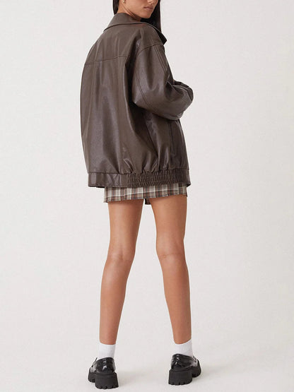 Elsbeth | Bomber oversize in pelle dal design alla moda