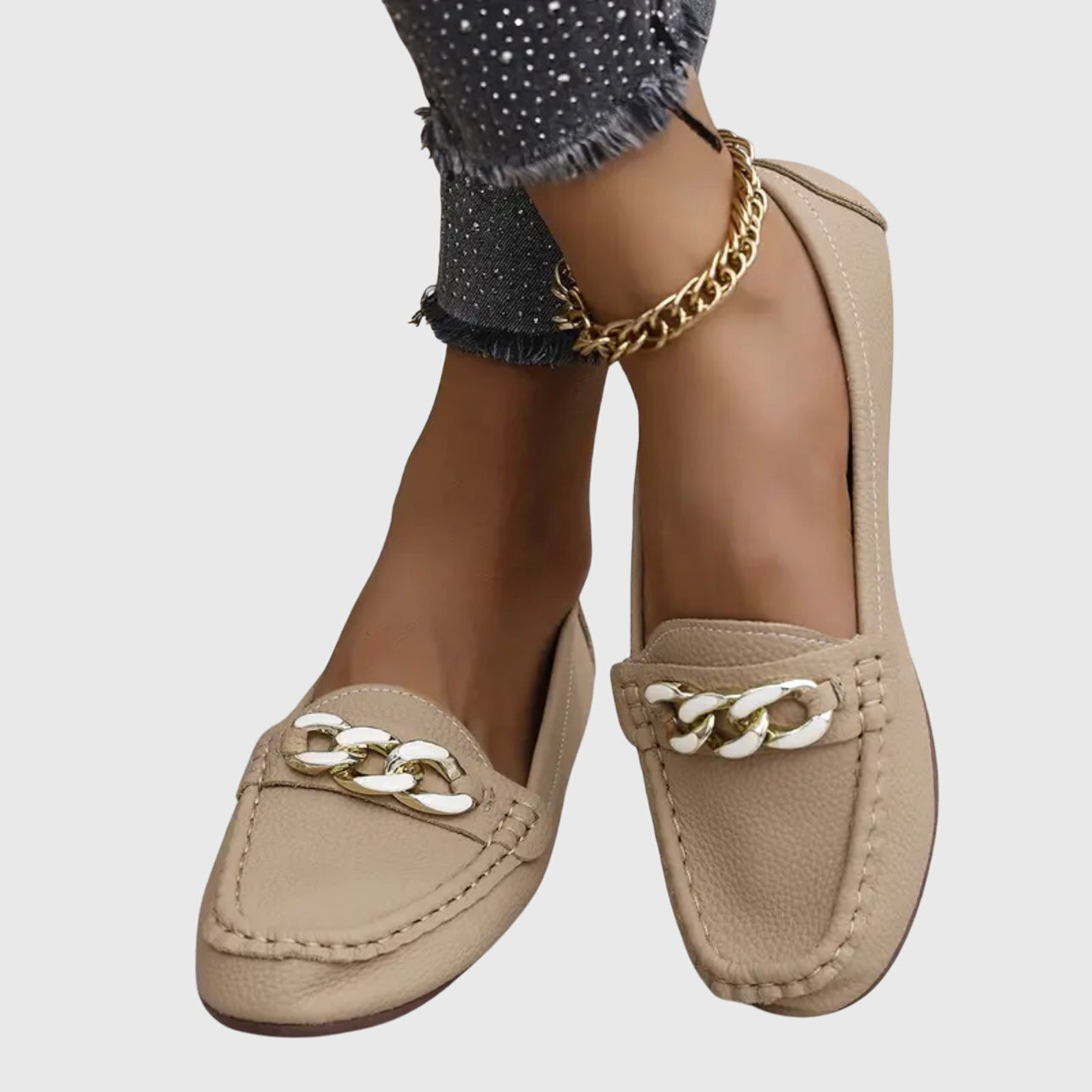 Mara | Damen orthopädische Slip-On Loafer mit Kette und Form