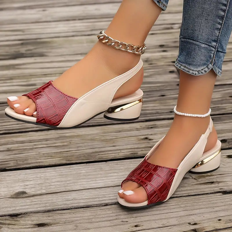 Solmira | Leather sandals with comfort and heel strap