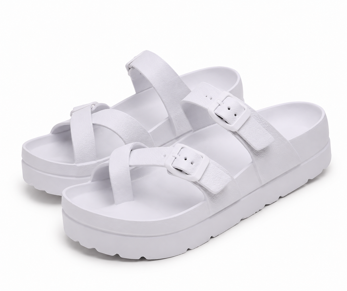 Frieda | Damen Slides mit Plateausohle und Fußgewölbestütze