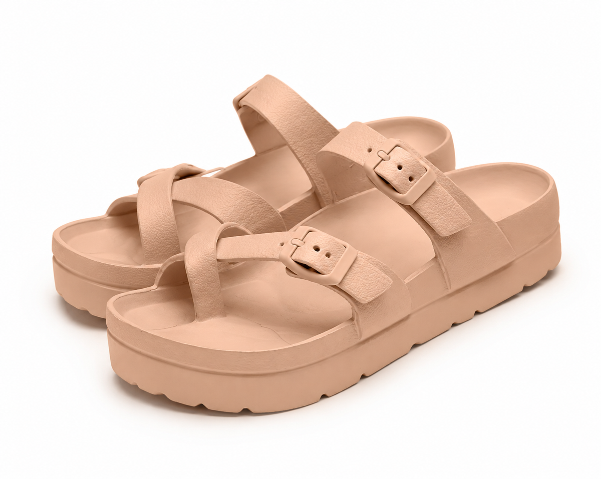 Frieda | Damen Slides mit Plateausohle und Fußgewölbestütze