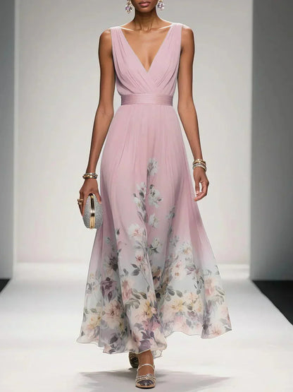 Emira | Women's Maxi Dress with Floral Print and Sleeveless Design