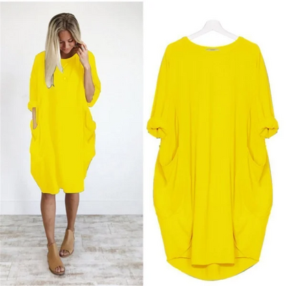 Gisla | Lässiges Damen Kleid mit Taschen und weiten Ärmeln
