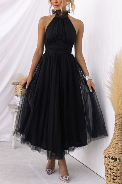 Dorina | Ärmelloses Neckholder-Maxikleid | Maxi