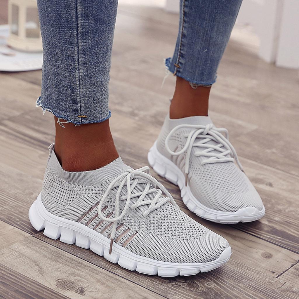 Lotta| Sneakers ortopediche da donna con lacci e materiale a maglia