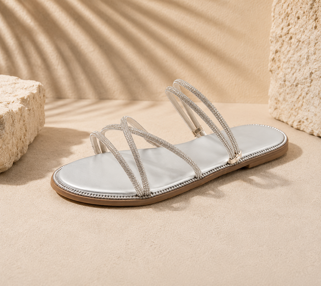Johanna | Damen Sandalen mit Strassriemen und elegantem Sommerdesign