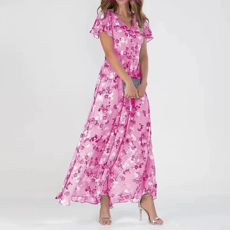 Lena | Vestito glamour con copertura della pancia e motivo