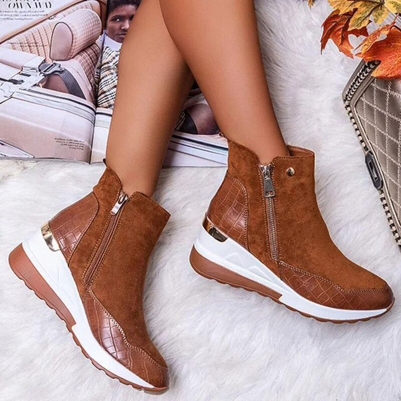 Aline | Damen elegante Stiefeletten mit Reißverschluss