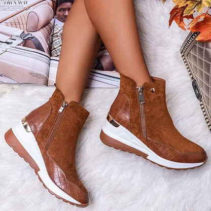 Aline | Damen elegante Stiefeletten mit Reißverschluss