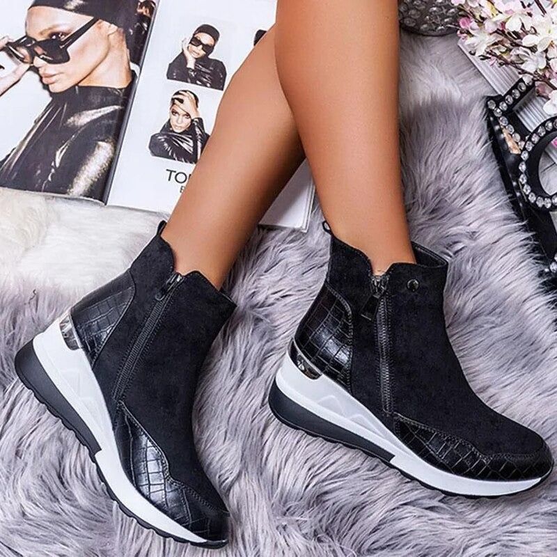 Aline | Damen elegante Stiefeletten mit Reißverschluss