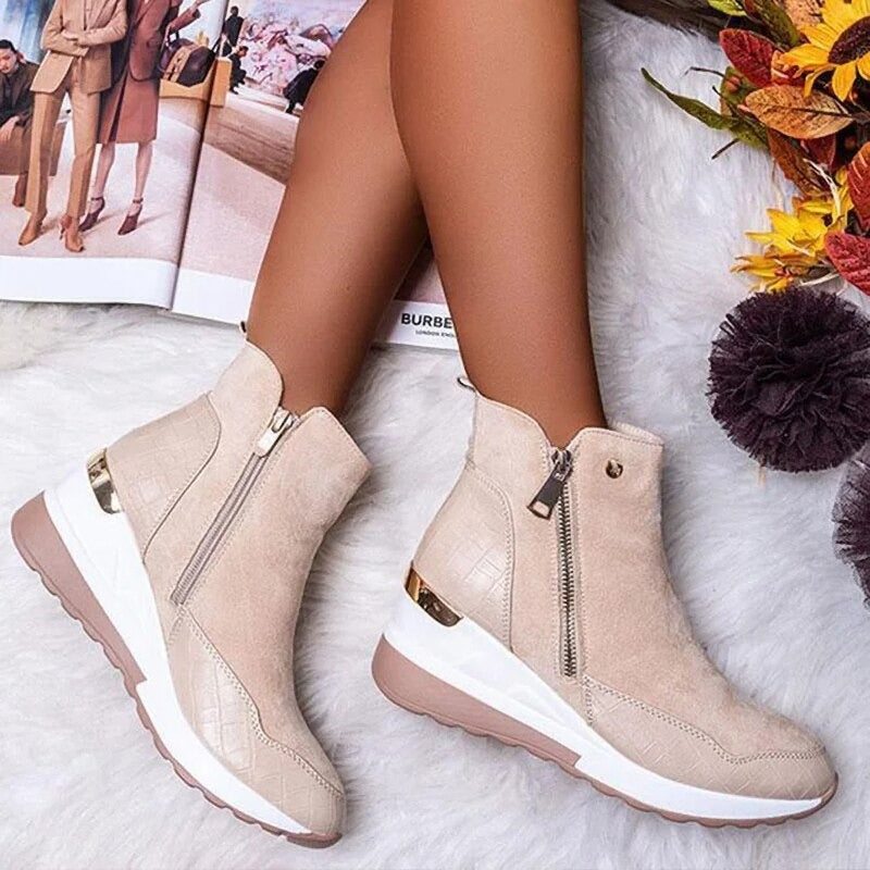 Aline | Damen elegante Stiefeletten mit Reißverschluss