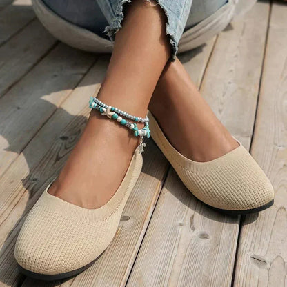 Caris | Damen Mesh Ballerinas atmungsaktiv mit Rundspitze | Schlupfdesign