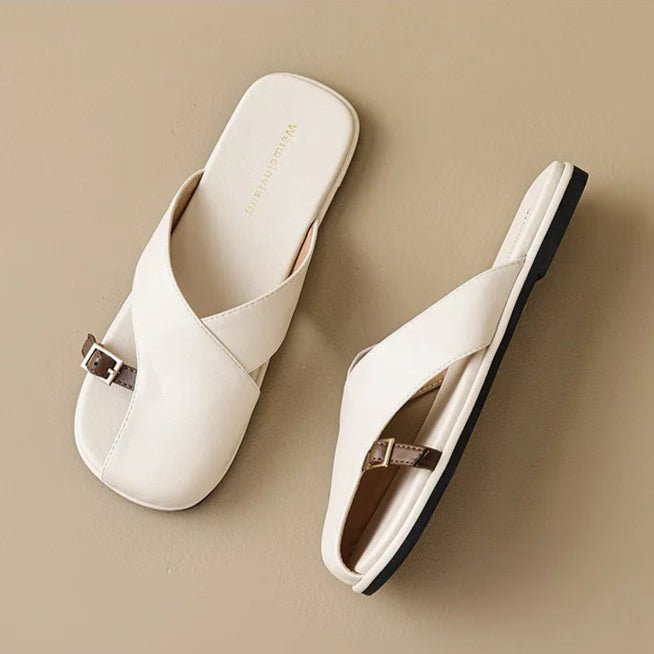 Janina | Fisherman Sandals with Cross Straps and Square Toe