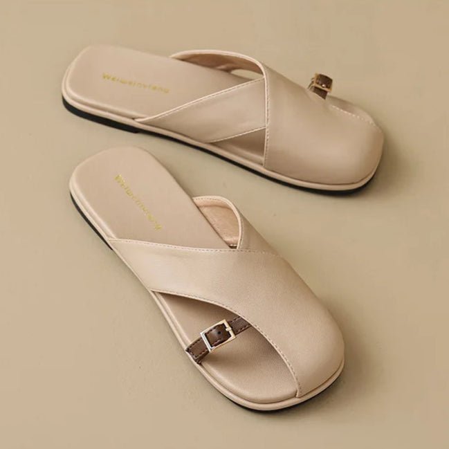 Janina | Fisherman Sandals with Cross Straps and Square Toe