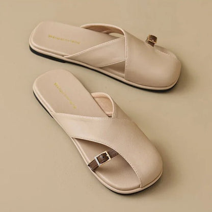 Janina | Fisherman Sandals with Cross Straps and Square Toe