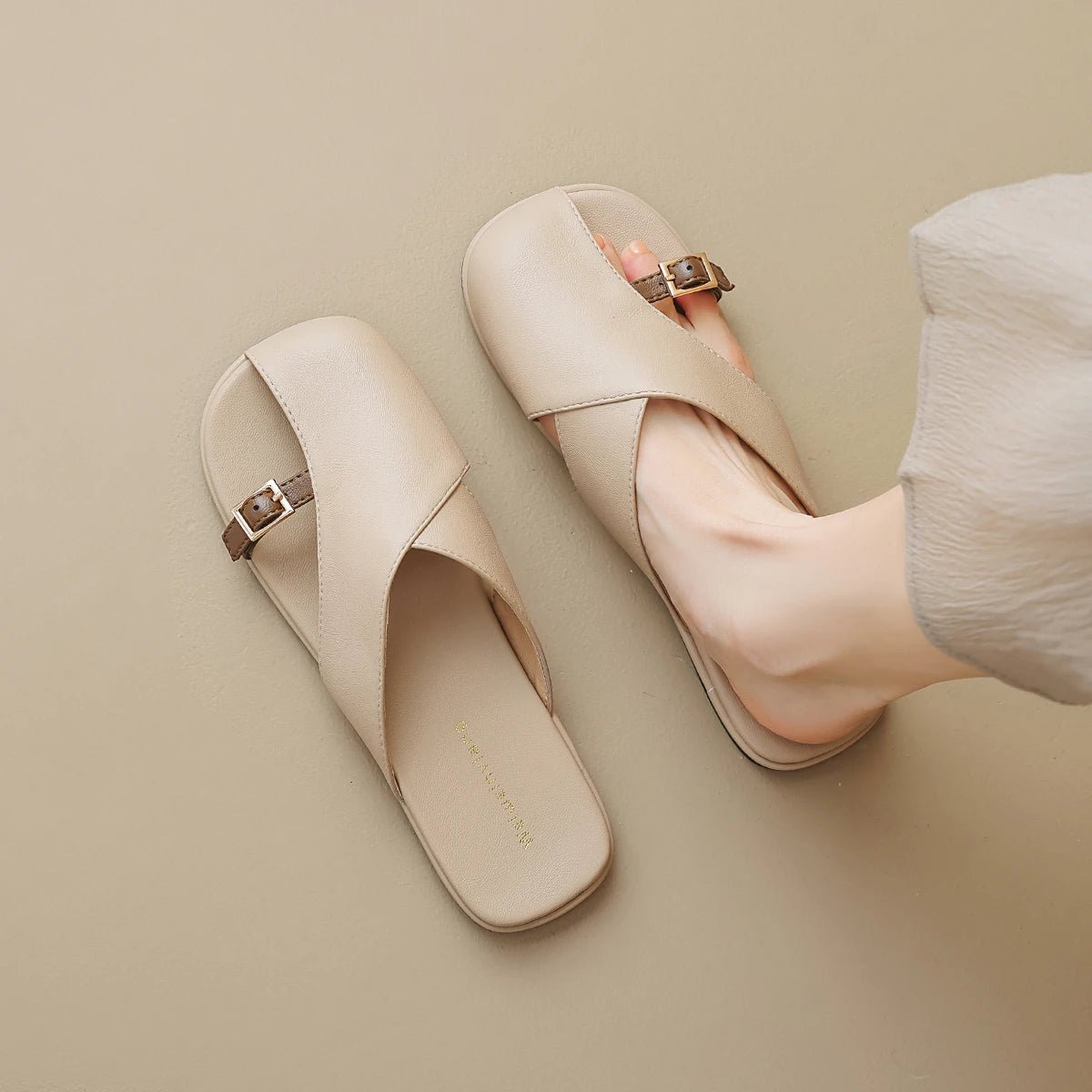 Janina | Fisherman Sandals with Cross Straps and Square Toe