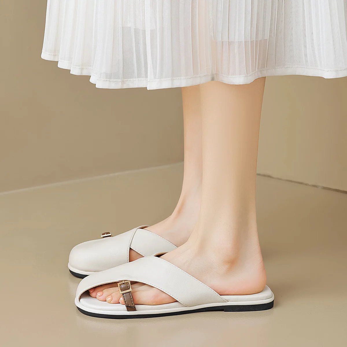 Janina | Fisherman Sandals with Cross Straps and Square Toe