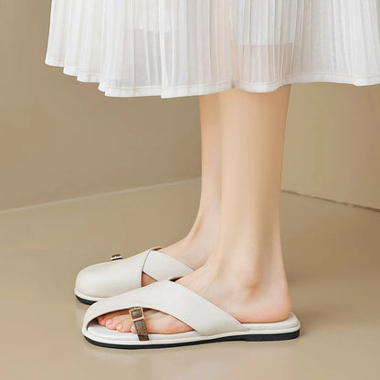 Janina | Fisherman Sandals with Cross Straps and Square Toe