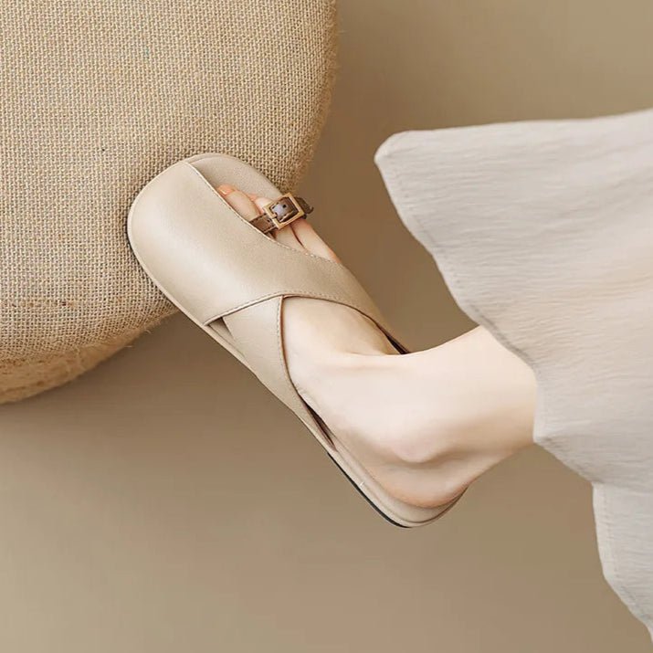 Janina | Fisherman Sandals with Cross Straps and Square Toe