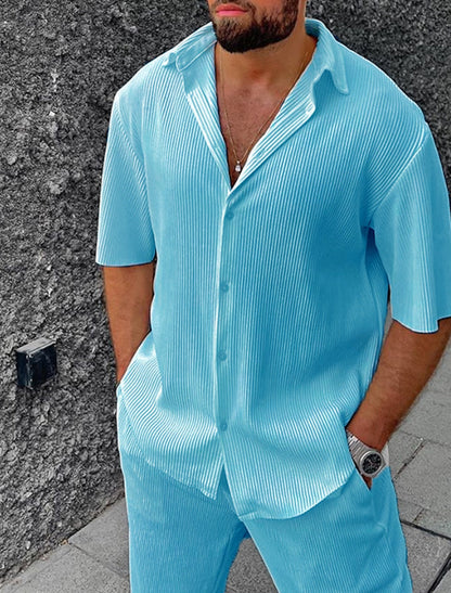 Jon | Herren-Set mit Kurzarmhemd und passender Hose | Klassiker