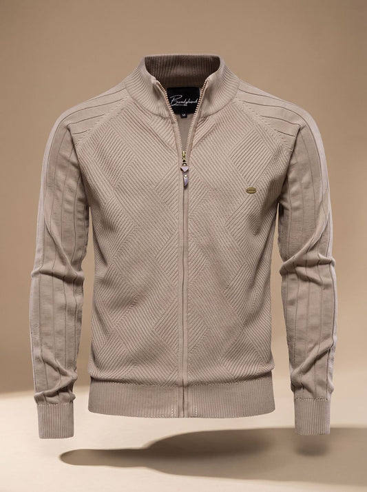 Levin | Herren Strickjacke mit Reißverschluss und Stehkragen