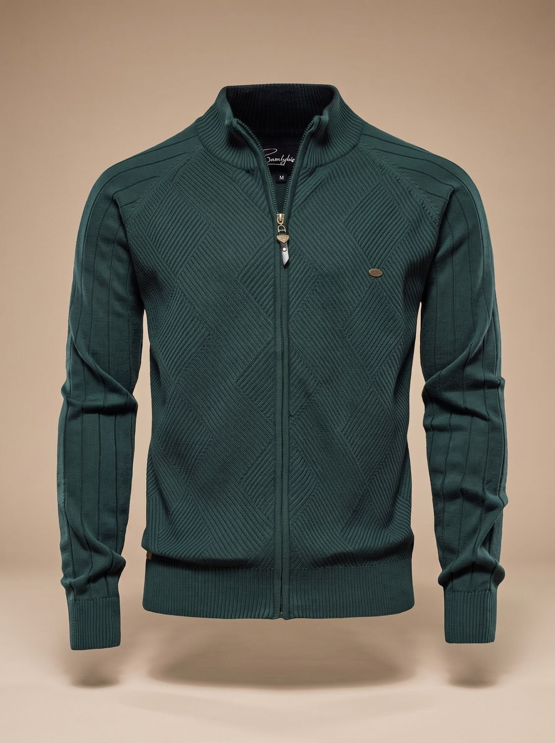 Levin | Herren Strickjacke mit Reißverschluss und Stehkragen