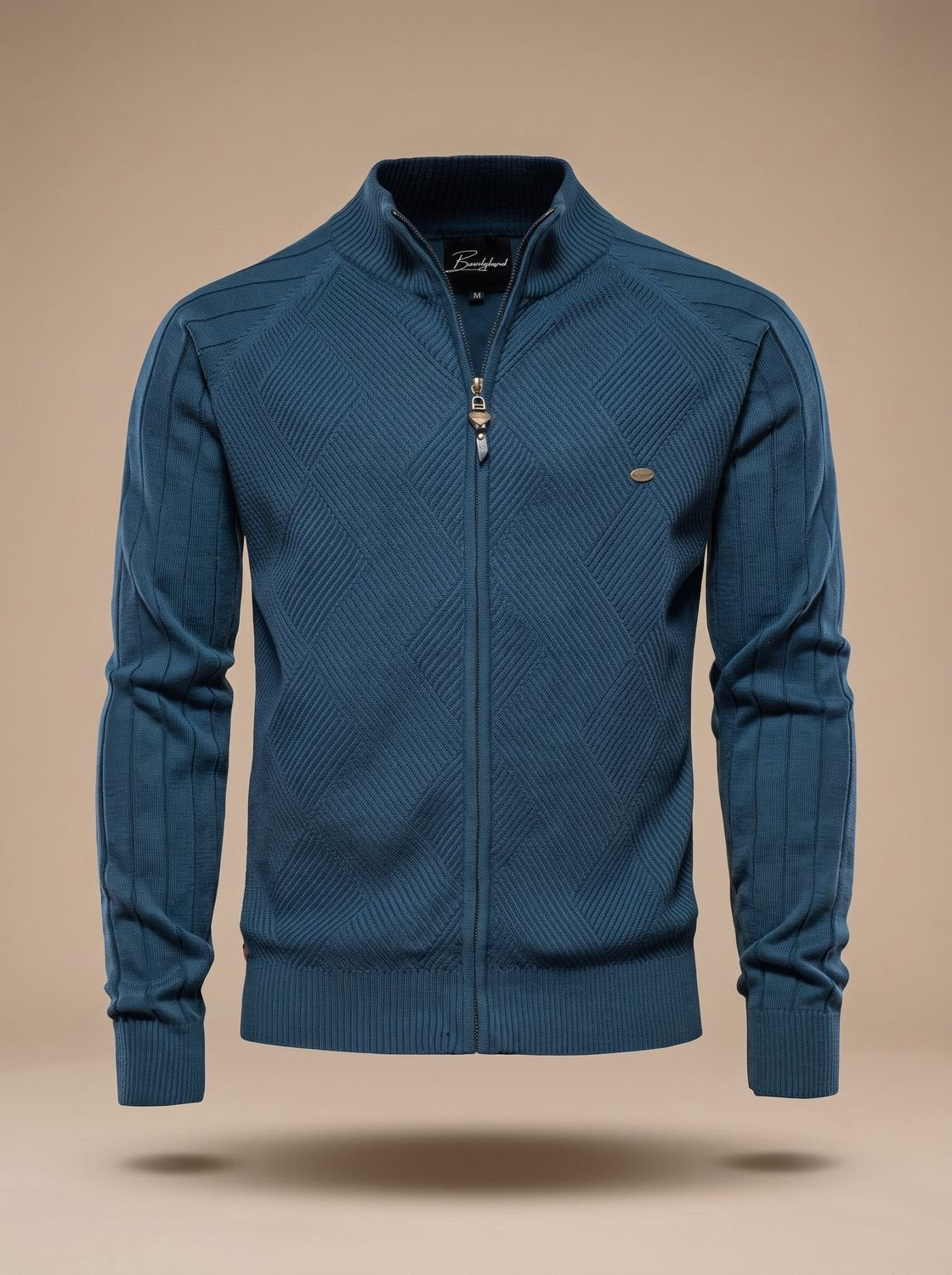 Levin | Herren Strickjacke mit Reißverschluss und Stehkragen