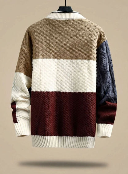 Kaspar | Herren Strickpullover im Colorblock-Design