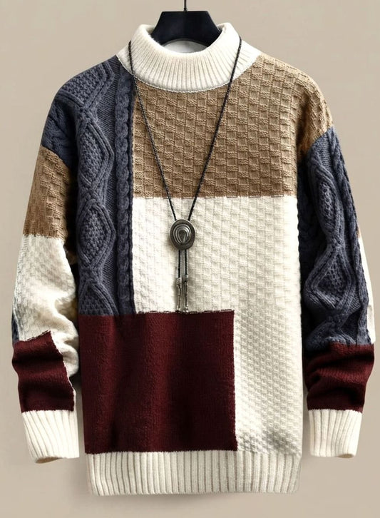 Kaspar | Herren Strickpullover im Colorblock-Design