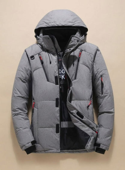 Jörg | Herren warme Winterjacke mit Kapuze