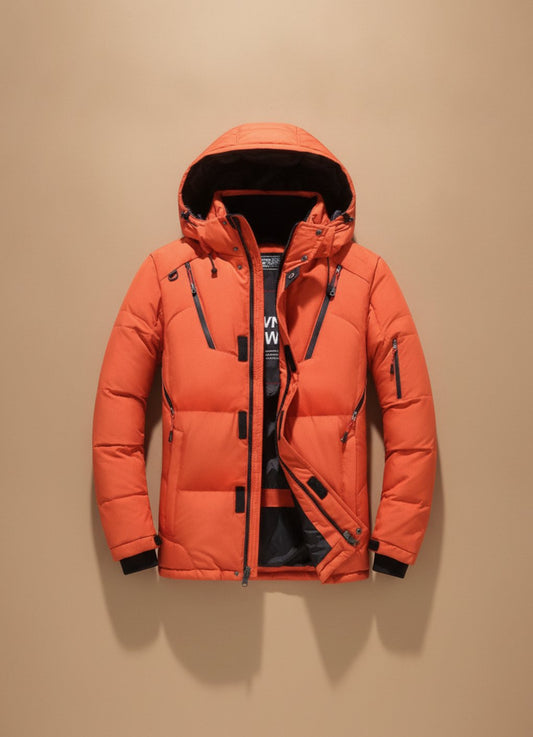 Jörg | Herren warme Winterjacke mit Kapuze