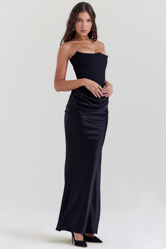 Verena | Elegantes trägerloses Maxikleid
