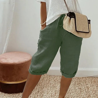 Laura | Damen kurze Hose mit Kordelzug und Taschen