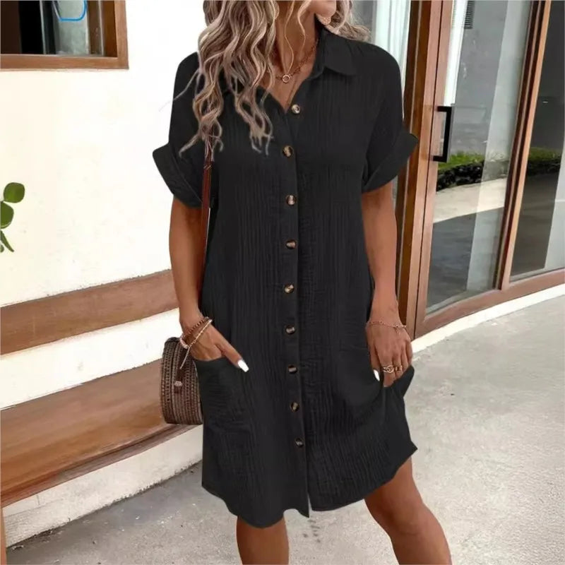 Johanna | Sommerkleid mit Kragen und Knopfleiste