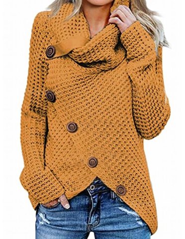 Tiziana | Winter-Top mit Schalkragen und Knöpfen