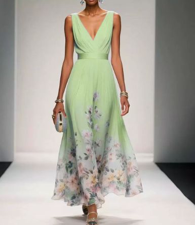 Emira | Women's Maxi Dress with Floral Print and Sleeveless Design